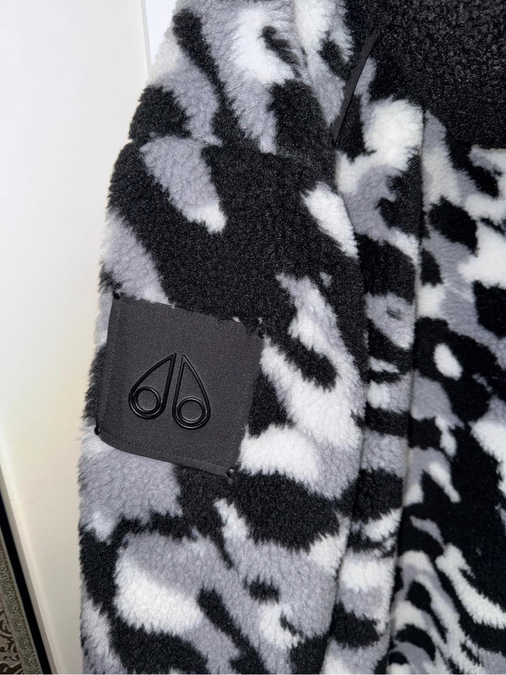 Moose Knuckles UNISEX Black & White Camo Sherpa Puffer Jacket